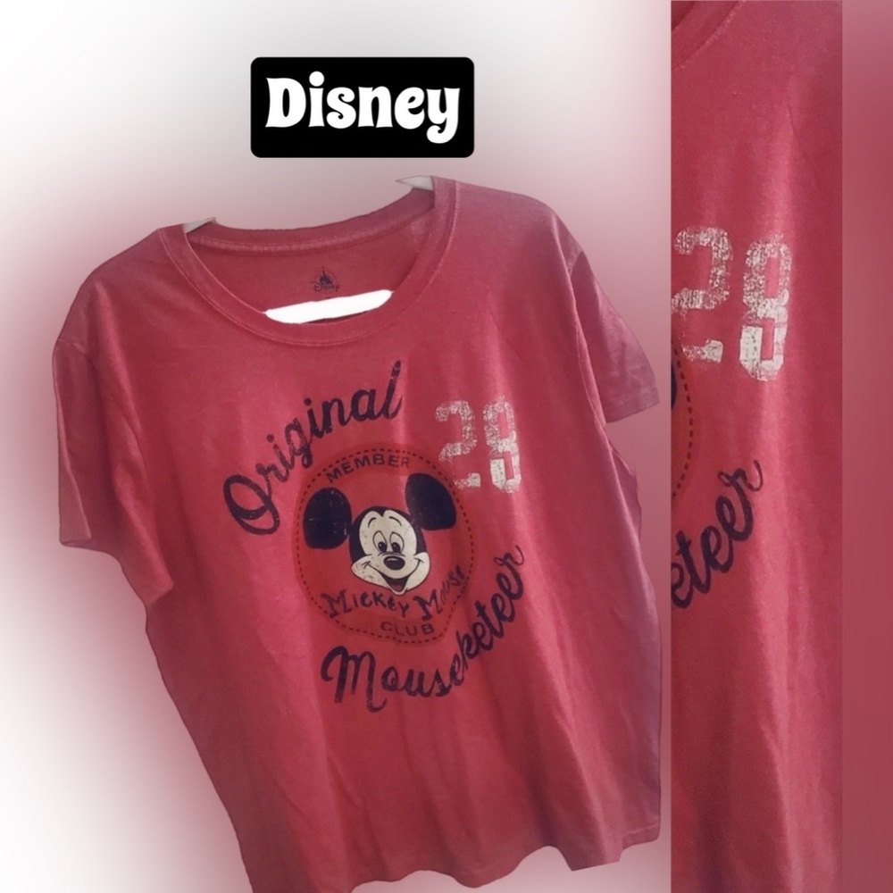 DISNEY- Mickey Mouse Club Member Original Mouseketeer Women's T-shirt Red 2XL - Picture 2 of 5